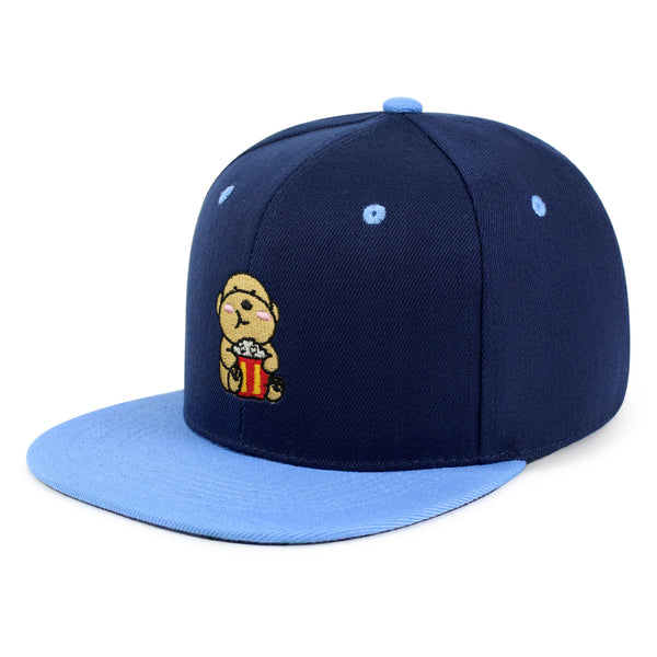 Popcorn Dog Snapback Hat Embroidered Hip-Hop Baseball Cap Puppy Poodle