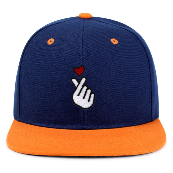 Korean Heart Finger Snapback Hat Embroidered Hip-Hop Baseball Cap Korea Sign