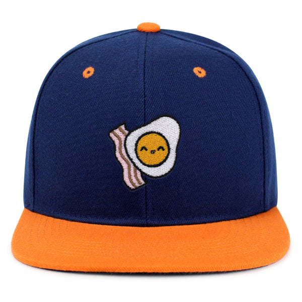 Egg and Bacon Snapback Hat Embroidered Hip-Hop Baseball Cap Breakfast