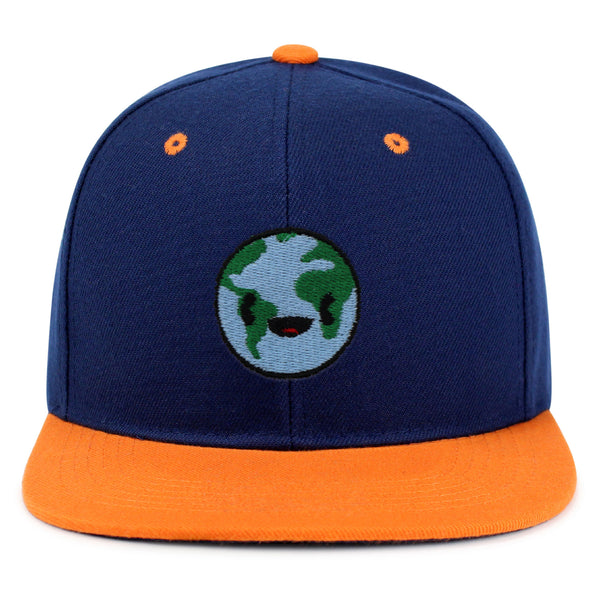 Happy Earth Snapback Hat Embroidered Hip-Hop Baseball Cap Earth Environment