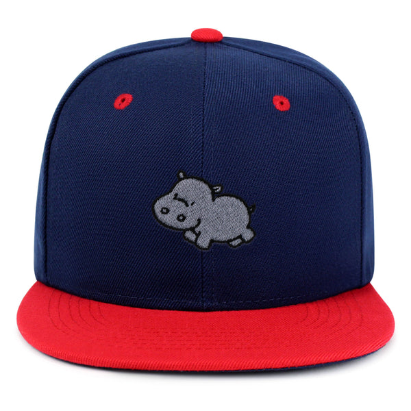 Cute Hippo Snapback Hat Embroidered Hip-Hop Baseball Cap Hippopotamus Zoo