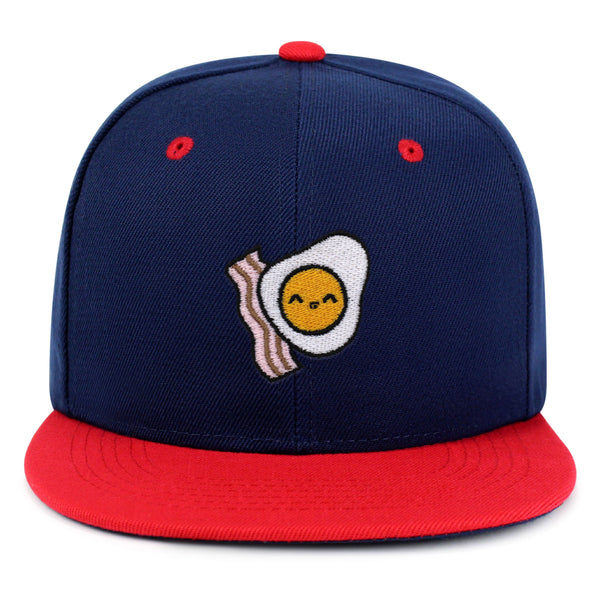 Egg and Bacon Snapback Hat Embroidered Hip-Hop Baseball Cap Breakfast