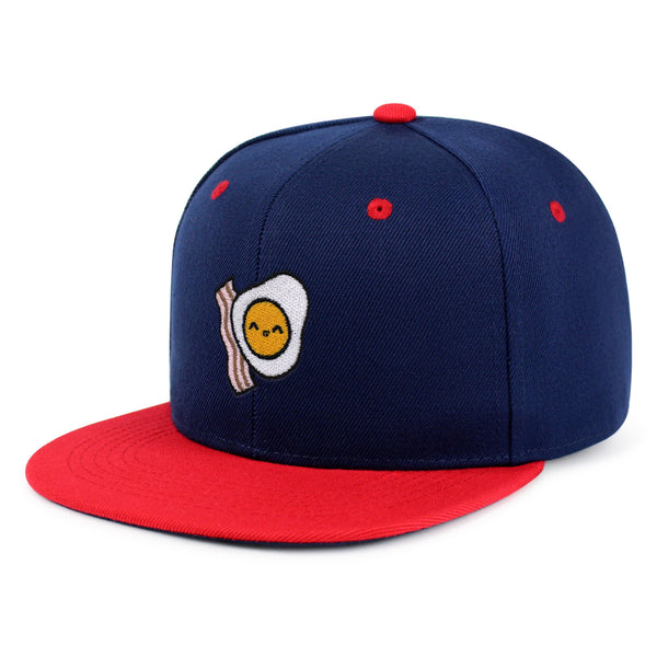 Egg and Bacon Snapback Hat Embroidered Hip-Hop Baseball Cap Breakfast