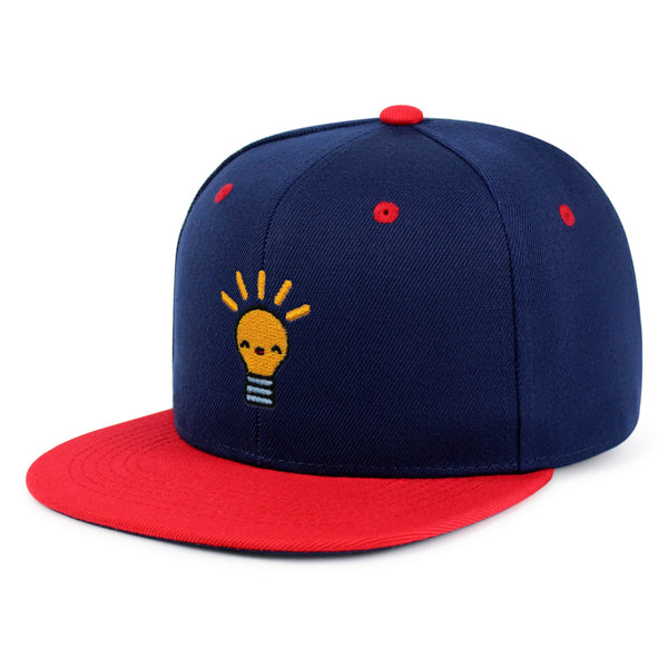 Happy Bulb Snapback Hat Embroidered Hip-Hop Baseball Cap Lightbulb Idea