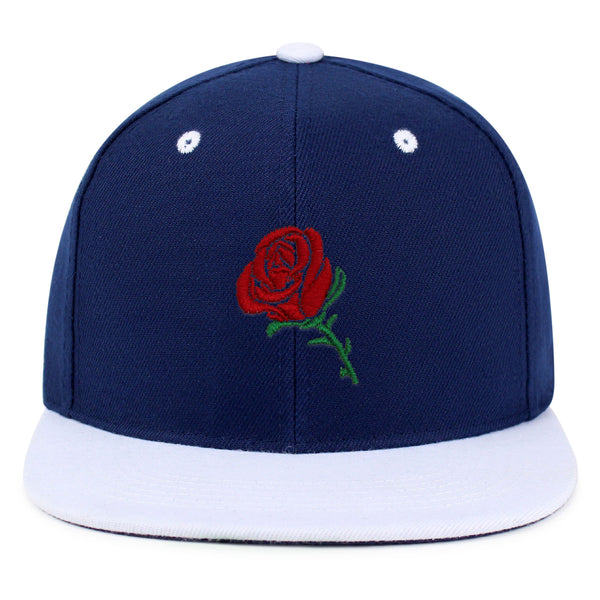 Rose Snapback Hat Embroidered Hip-Hop Baseball Cap Flower Floral Love