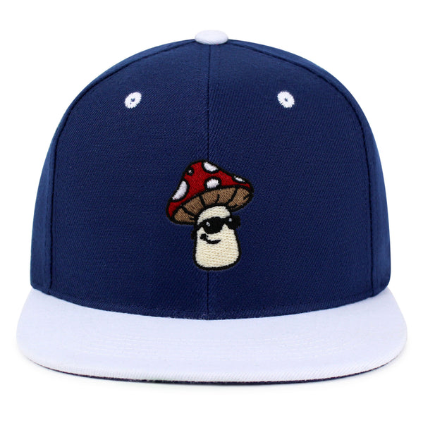 Mushroom with Sunglasses Snapback Hat Embroidered Hip-Hop Baseball Cap Cool Funny