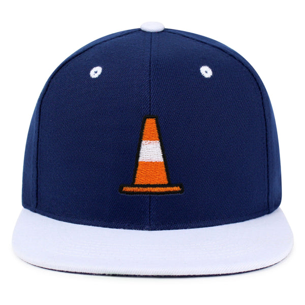 Safety Cone Snapback Hat Embroidered Hip-Hop Baseball Cap Construction