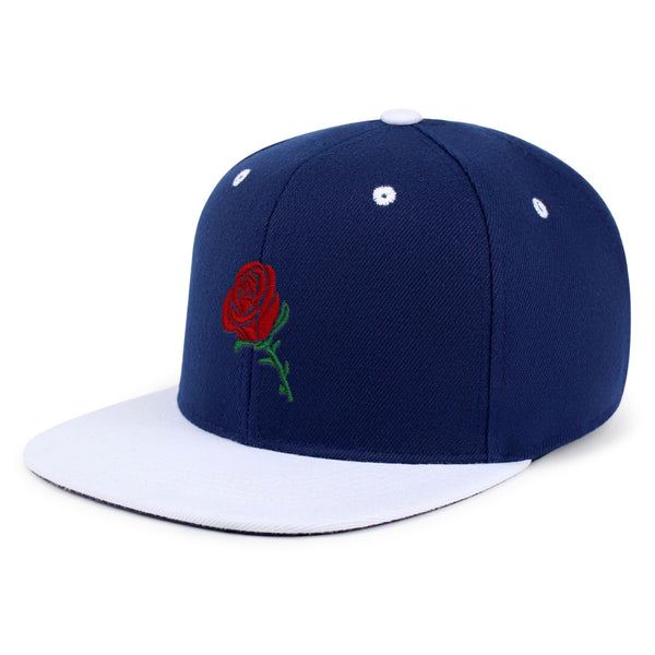 Rose Snapback Hat Embroidered Hip-Hop Baseball Cap Flower Floral Love