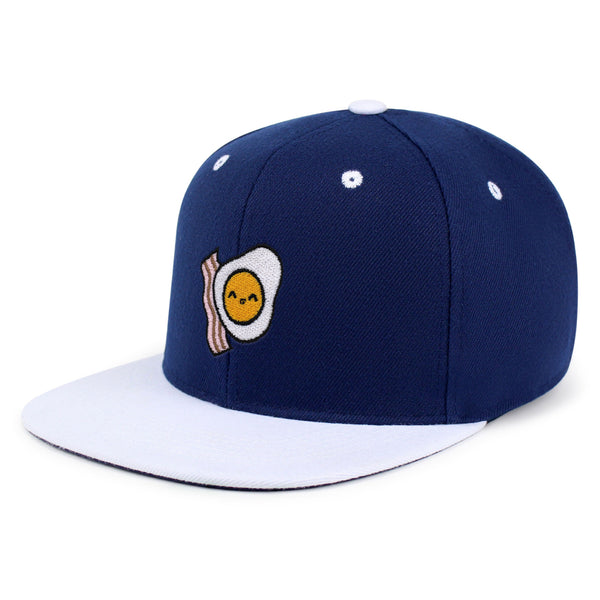 Egg and Bacon Snapback Hat Embroidered Hip-Hop Baseball Cap Breakfast