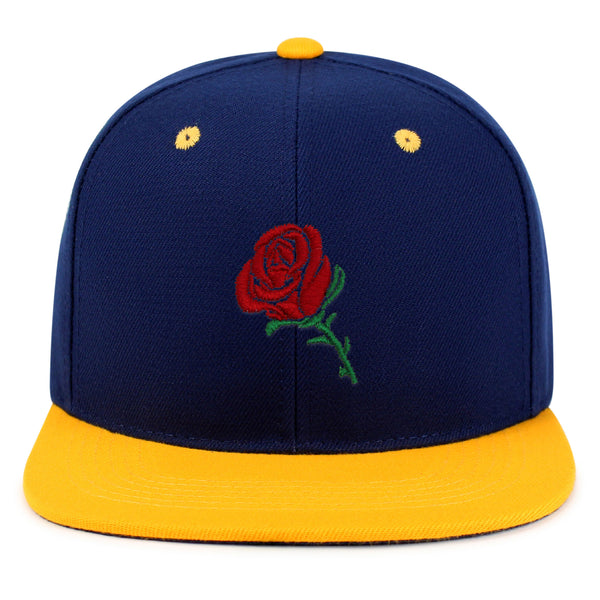 Rose Snapback Hat Embroidered Hip-Hop Baseball Cap Flower Floral Love