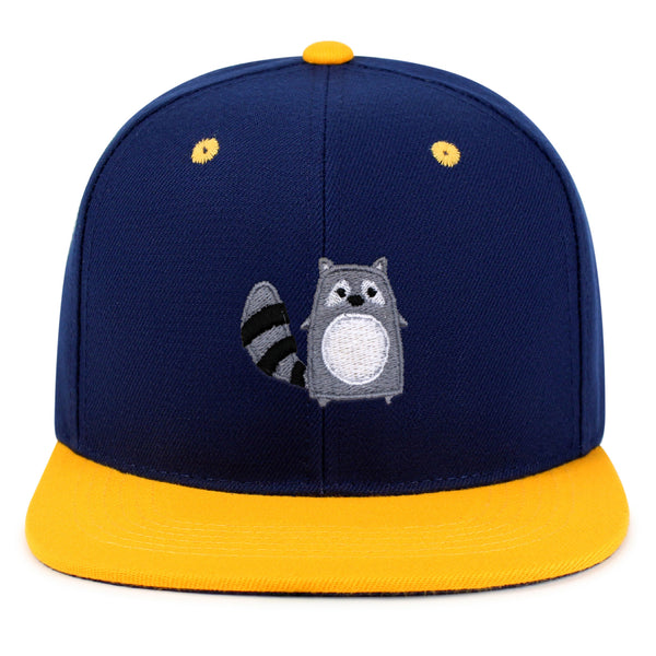 Racoon Snapback Hat Embroidered Hip-Hop Baseball Cap Cute Zoo