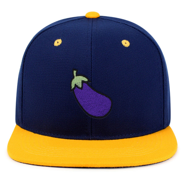 Eggplant Snapback Hat Embroidered Hip-Hop Baseball Cap Foodie Vegetable