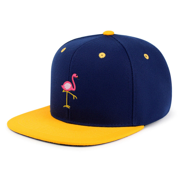 Flamingo Snapback Hat Embroidered Hip-Hop Baseball Cap Bird Pink