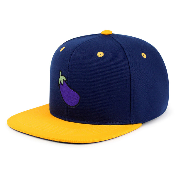 Eggplant Snapback Hat Embroidered Hip-Hop Baseball Cap Foodie Vegetable