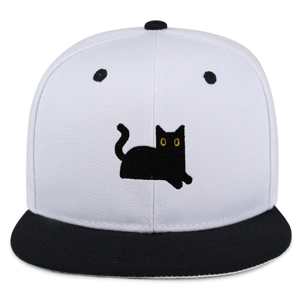 Black Cat Snapback Hat Embroidered Hip-Hop Baseball Cap Cat Mom