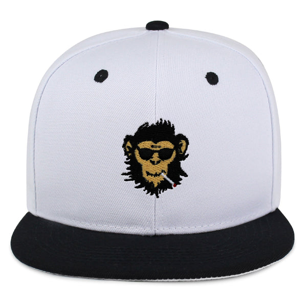 Smoking Monkey Snapback Hat Embroidered Hip-Hop Baseball Cap Wild Animal Funny