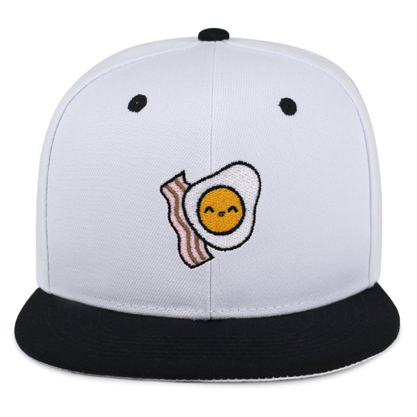 Egg and Bacon Snapback Hat Embroidered Hip-Hop Baseball Cap Breakfast