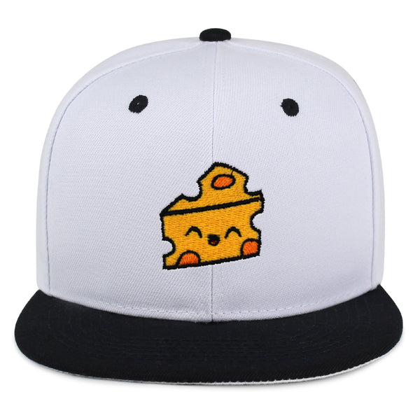 Cheese Snapback Hat Embroidered Hip-Hop Baseball Cap Foodie Cheesy Wine