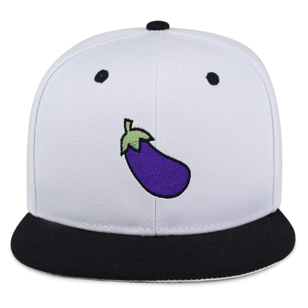 Eggplant Snapback Hat Embroidered Hip-Hop Baseball Cap Foodie Vegetable