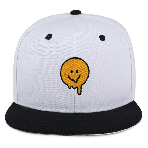 Melted Smile Snapback Hat Embroidered Hip-Hop Baseball Cap Sad Face