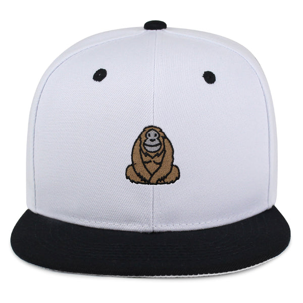 Orangutan Snapback Hat Embroidered Hip-Hop Baseball Cap Sumatran Monkey