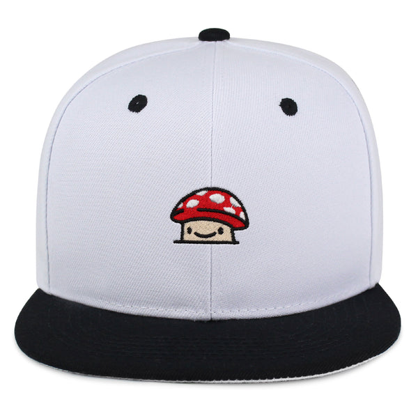 Mushroom  Snapback Hat Embroidered Hip-Hop Baseball Cap Red