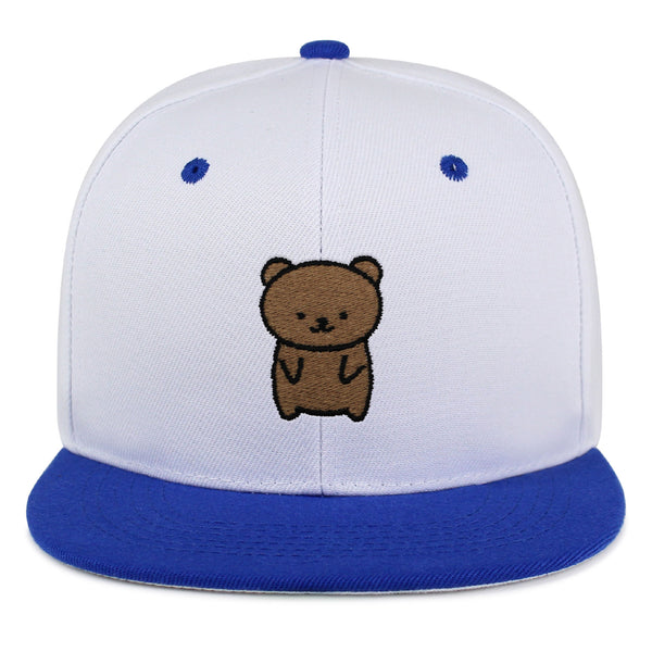 Bear Snapback Hat Embroidered Hip-Hop Baseball Cap Teddy Bear Brown