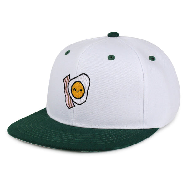 Egg and Bacon Snapback Hat Embroidered Hip-Hop Baseball Cap Breakfast