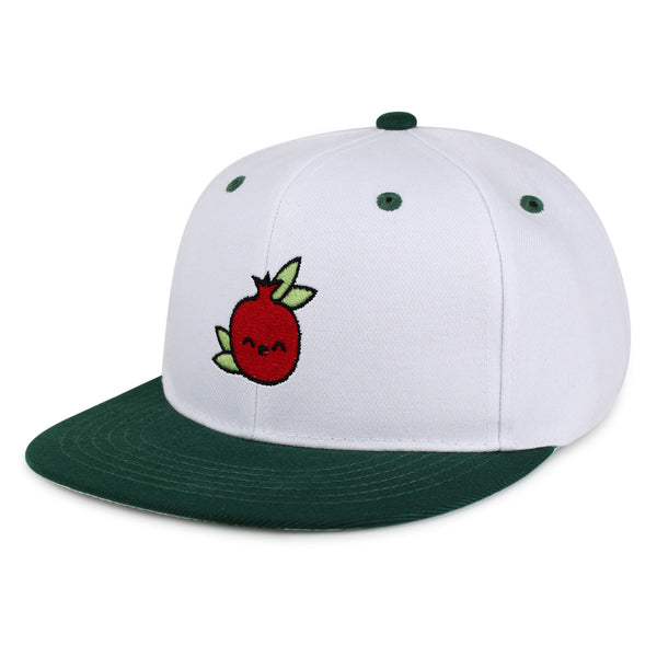 Pomegranate Snapback Hat Embroidered Hip-Hop Baseball Cap Vegan Fruit Garnet