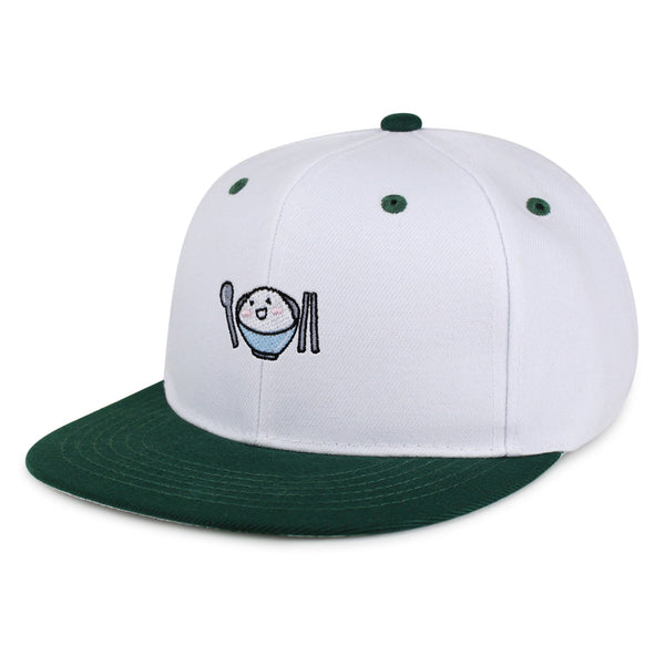Yum Yum Snapback Hat Embroidered Hip-Hop Baseball Cap Asian Food Rice