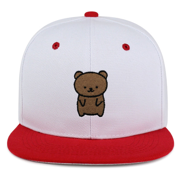 Bear Snapback Hat Embroidered Hip-Hop Baseball Cap Teddy Bear Brown