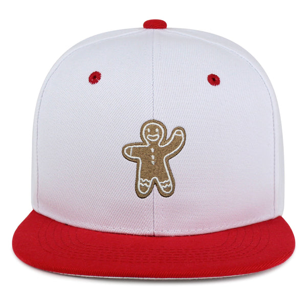 Gingerbread Man Snapback Hat Embroidered Hip-Hop Baseball Cap Holiday Cookie