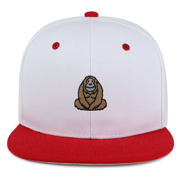 Orangutan Snapback Hat Embroidered Hip-Hop Baseball Cap Sumatran Monkey