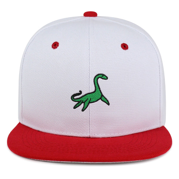 Elasmosaurus Dinosaur  Snapback Hat Embroidered Hip-Hop Baseball Cap Green