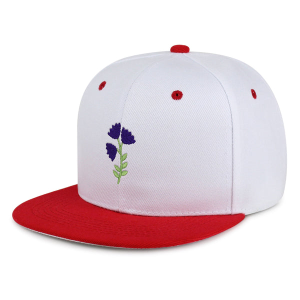 Purple flower Snapback Hat Embroidered Hip-Hop Baseball Cap Purple Floral