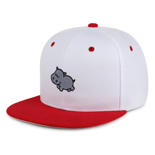 Cute Hippo Snapback Hat Embroidered Hip-Hop Baseball Cap Hippopotamus Zoo