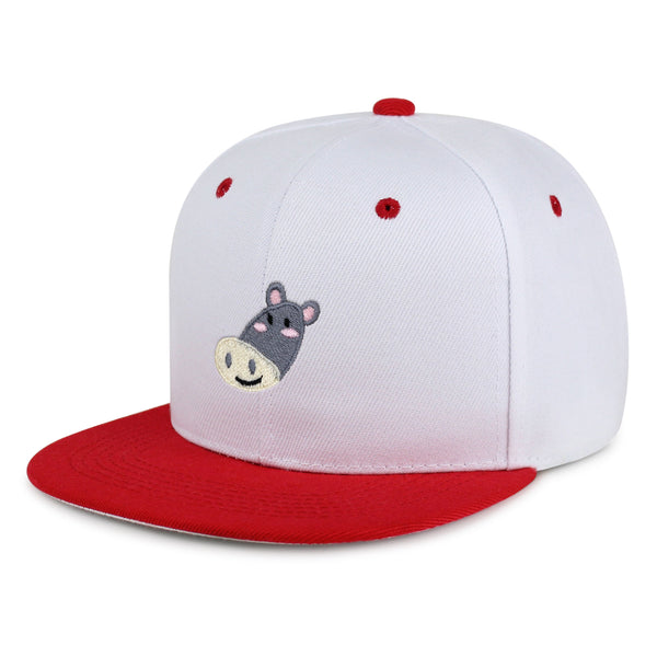 Cute Hippo Face Snapback Hat Embroidered Hip-Hop Baseball Cap Zoo Hippopotamus