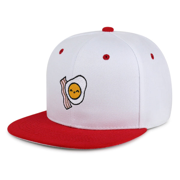 Egg and Bacon Snapback Hat Embroidered Hip-Hop Baseball Cap Breakfast