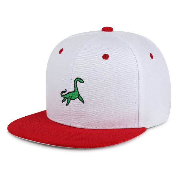 Elasmosaurus Dinosaur  Snapback Hat Embroidered Hip-Hop Baseball Cap Green