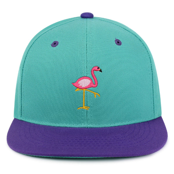 Flamingo Snapback Hat Embroidered Hip-Hop Baseball Cap Bird Pink