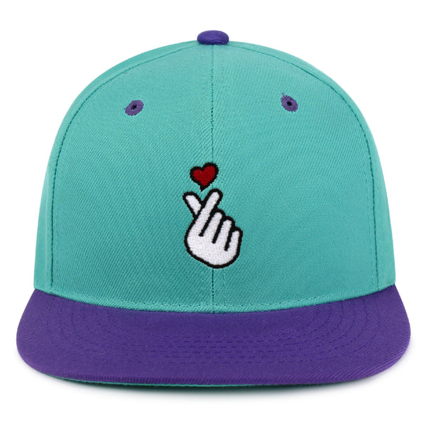 Korean Heart Finger Snapback Hat Embroidered Hip-Hop Baseball Cap Korea Sign