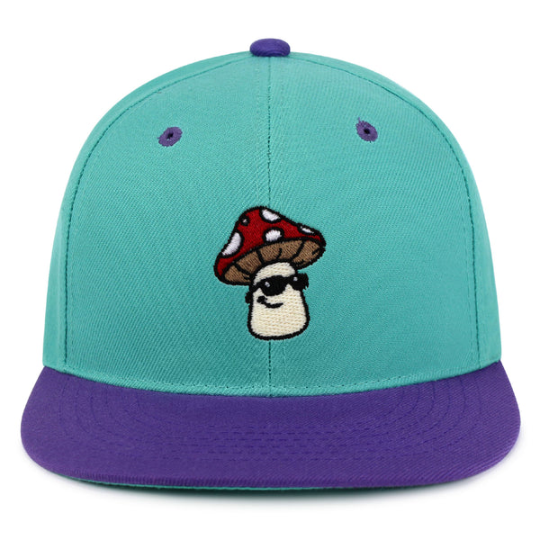 Mushroom with Sunglasses Snapback Hat Embroidered Hip-Hop Baseball Cap Cool Funny