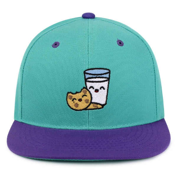 Milk and Cookie Snapback Hat Embroidered Hip-Hop Baseball Cap Snack