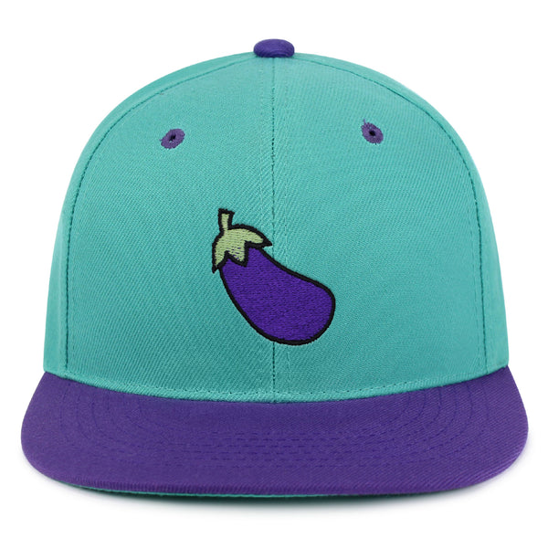 Eggplant Snapback Hat Embroidered Hip-Hop Baseball Cap Foodie Vegetable