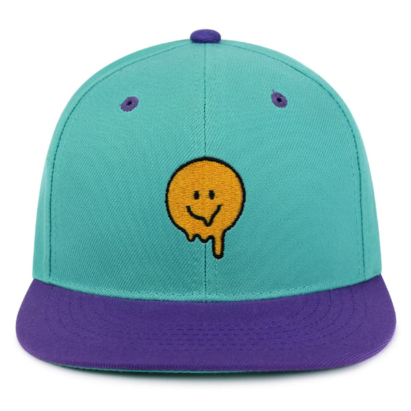 Melted Smile Snapback Hat Embroidered Hip-Hop Baseball Cap Sad Face