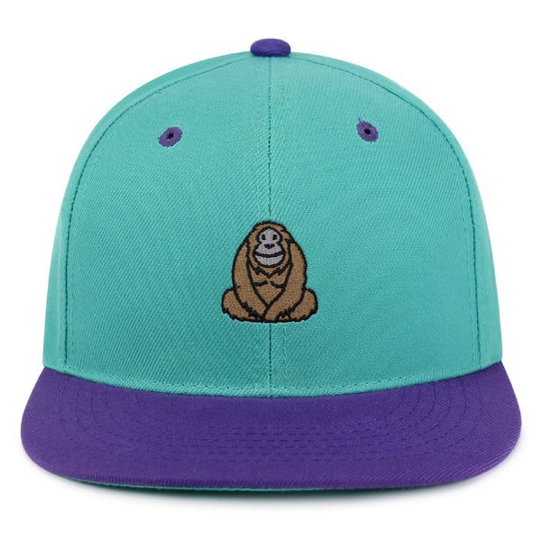 Orangutan Snapback Hat Embroidered Hip-Hop Baseball Cap Sumatran Monkey