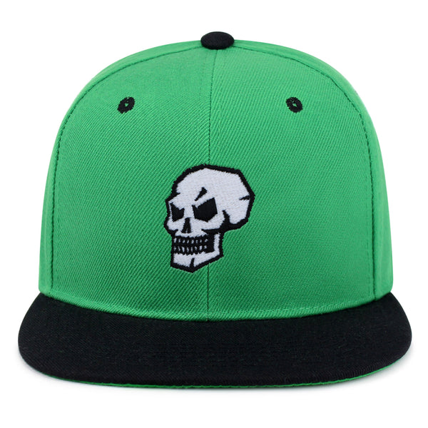 Skull Side View Snapback Hat Embroidered Hip-Hop Baseball Cap Grunge