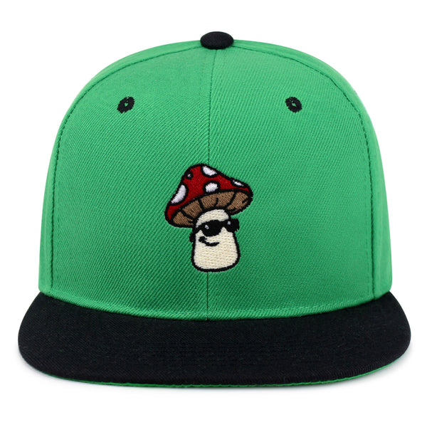 Mushroom with Sunglasses Snapback Hat Embroidered Hip-Hop Baseball Cap Cool Funny