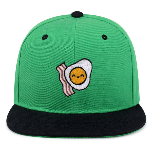 Egg and Bacon Snapback Hat Embroidered Hip-Hop Baseball Cap Breakfast