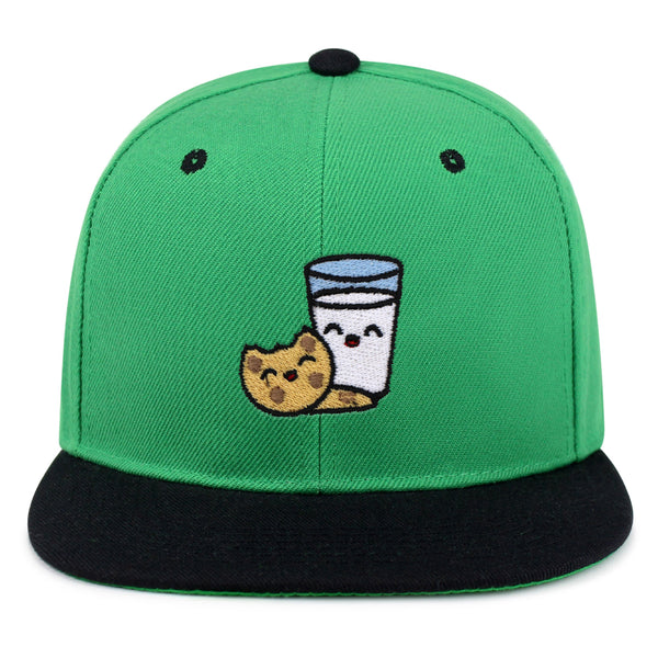 Milk and Cookie Snapback Hat Embroidered Hip-Hop Baseball Cap Snack